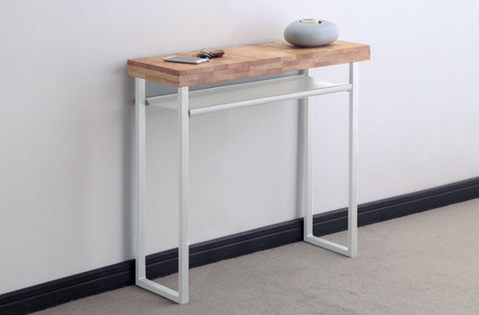 Consola de Madera y Patas de Metal Blanco - "Nordish"