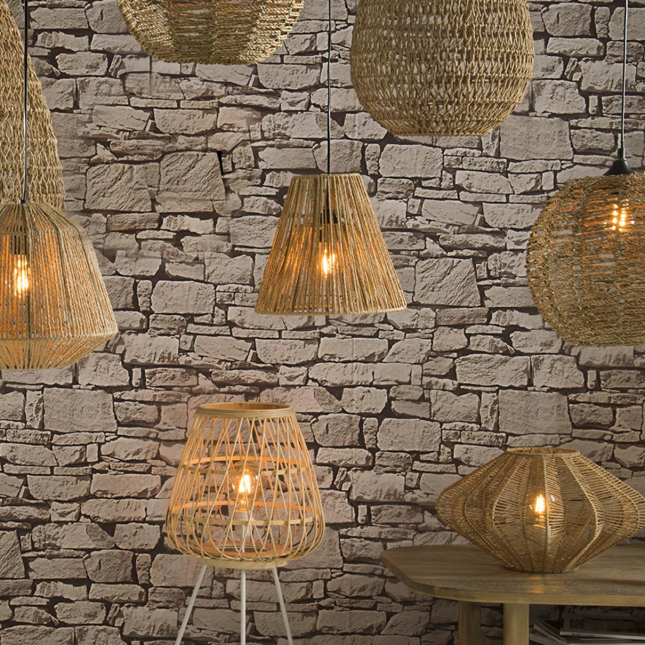 Lámpara de Techo de Cuerda Natural - “Gala”