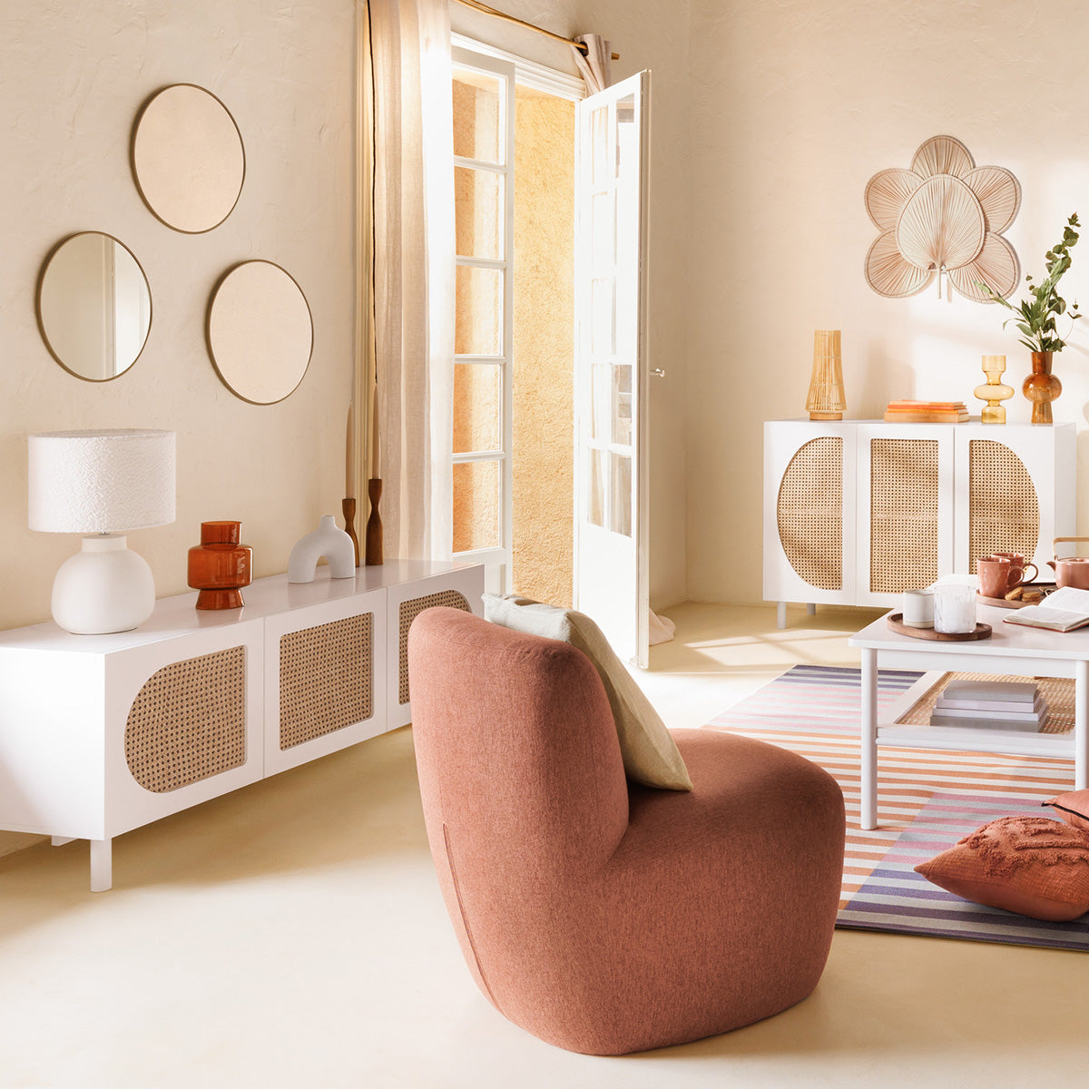 Mueble TV de Madera y Ratán - "Karas"