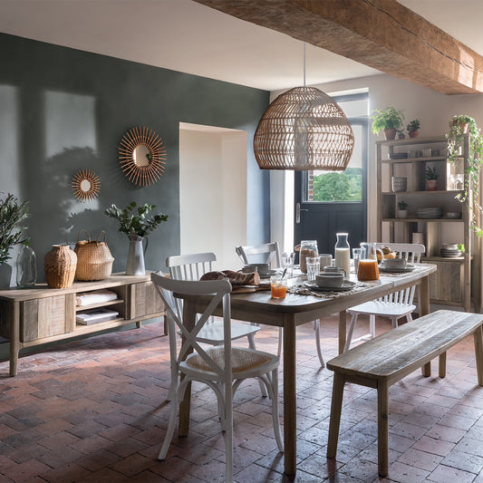 Silla Blanca de Madera de Haya y Ratán - “Hayk”