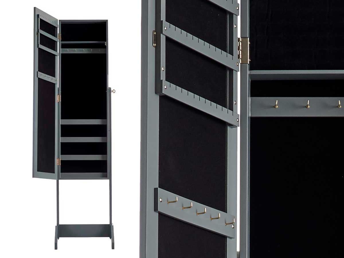 Joyero de Pie de Madera Gris - "Serry"