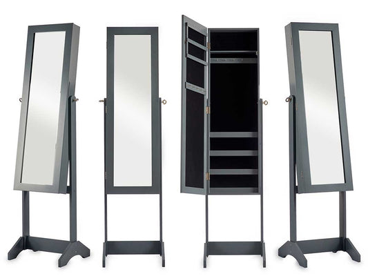 Joyero de Pie de Madera Gris - "Serry"