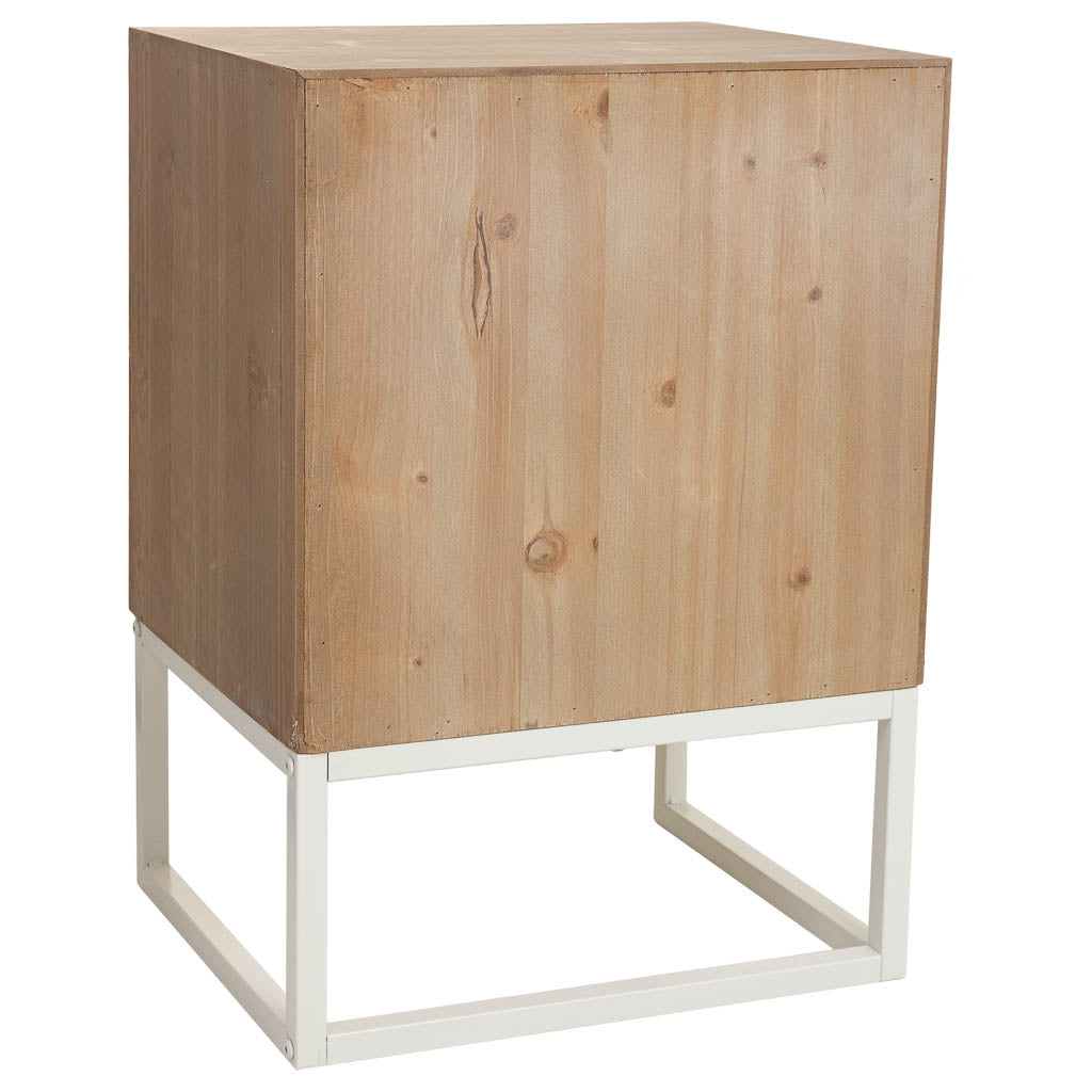 Mesita de Noche de Madera Tallada Mandala - “SAIMA"