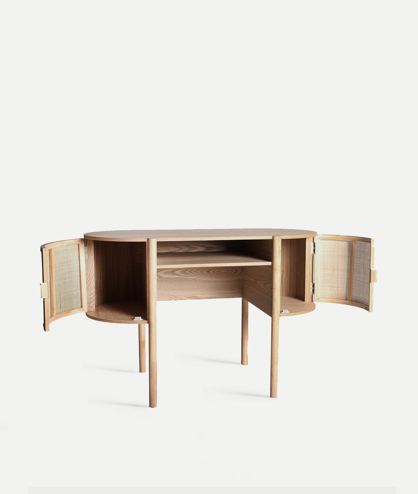Escritorio de Estilo Nórdico de Madera y Ratán - "KILA"
