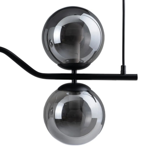 Lámpara de Techo Negro de Metal y Cristal - "Lamp-4T"