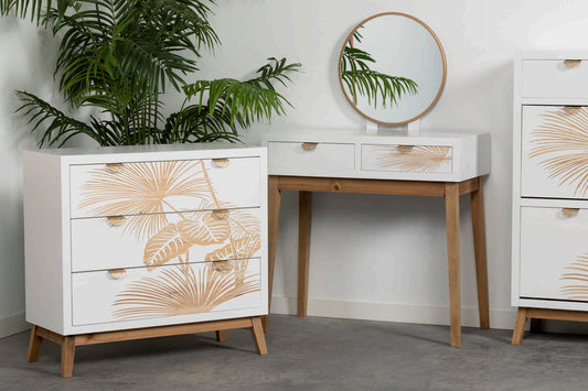 Cómoda de Madera Tallada Hojas Tropicales - “Albina"