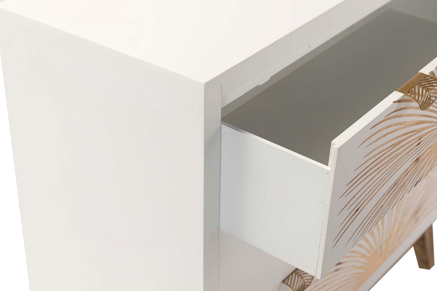 Cómoda de Madera Tallada Hojas Tropicales - “Albina"