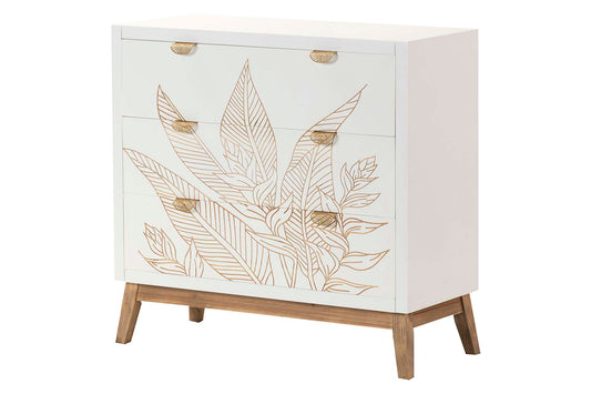 Cómoda de Madera Tallada Hojas Tropicales - “Albina"