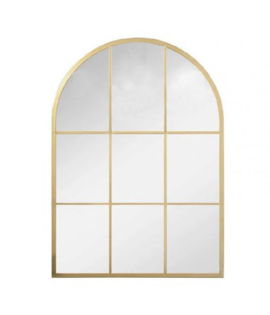 Espejo Ventana Dorado de Metal - “Arco”