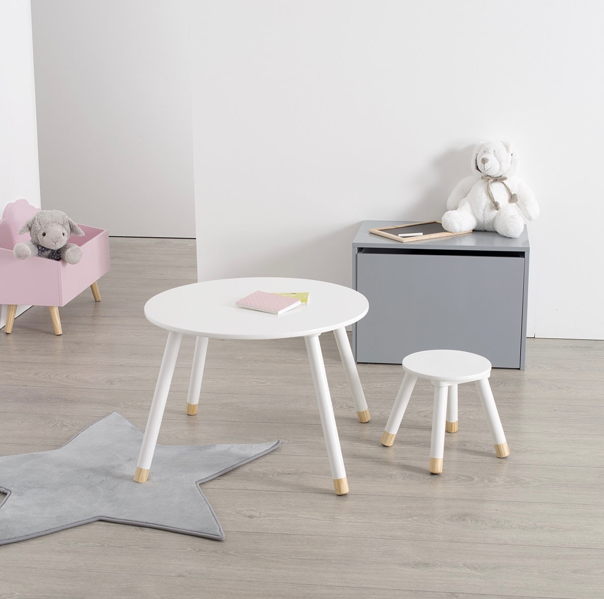 Mesa de Madera Infantil Blanca - "DREAM"
