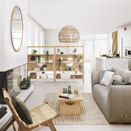 Espejo Redondo de Madera de Pino - “Angy”