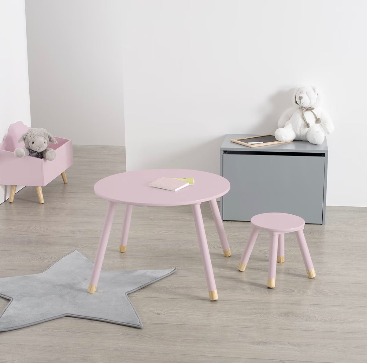 Mesa Infantil Redonda Rosa - "Dulzura"
