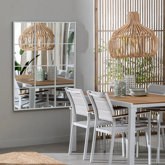 Espejo Ventana Blanco Roto de Metal - “AXIA” - 120x90cm