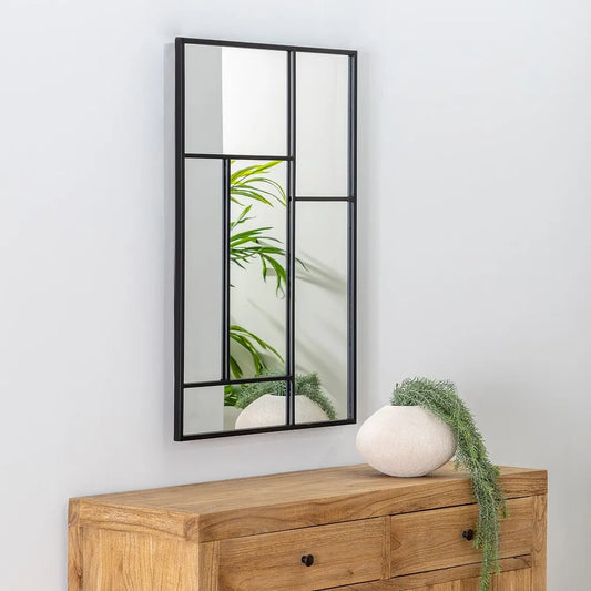 Espejo Ventana de Metal Negro "AXIA" - 60x90cm