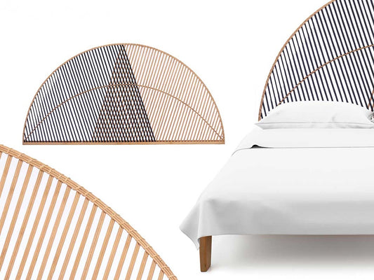 Cabecero de Ratán Natural y Negro - "Ayan"