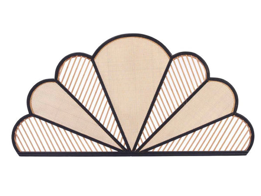 Cabecero de Ratán Flor Natural y Negro - "Ayan"