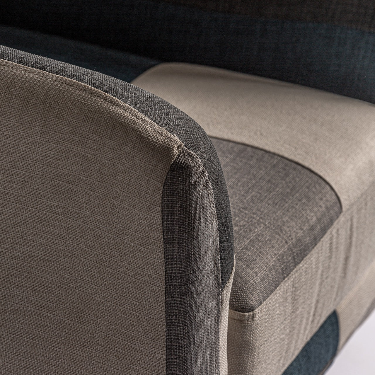 Sillón de Tela Azul y Gris - "Dianor"