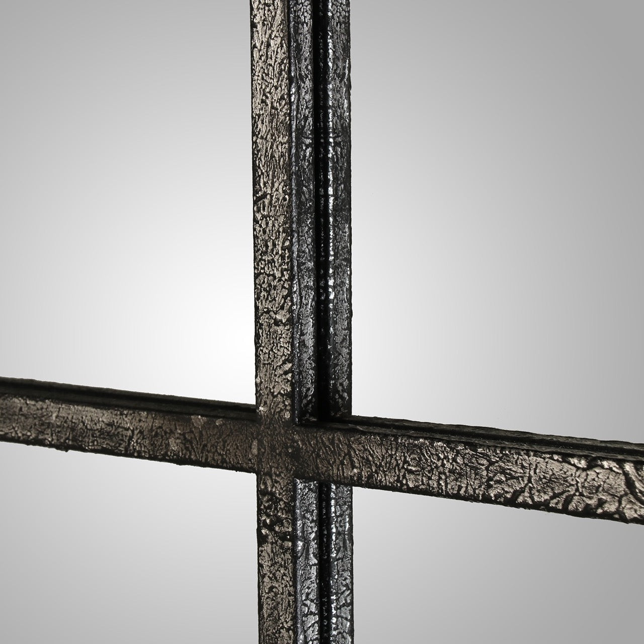 Espejo Ventana de Metal Negro Desgastado "LOFT" - 80x80cm