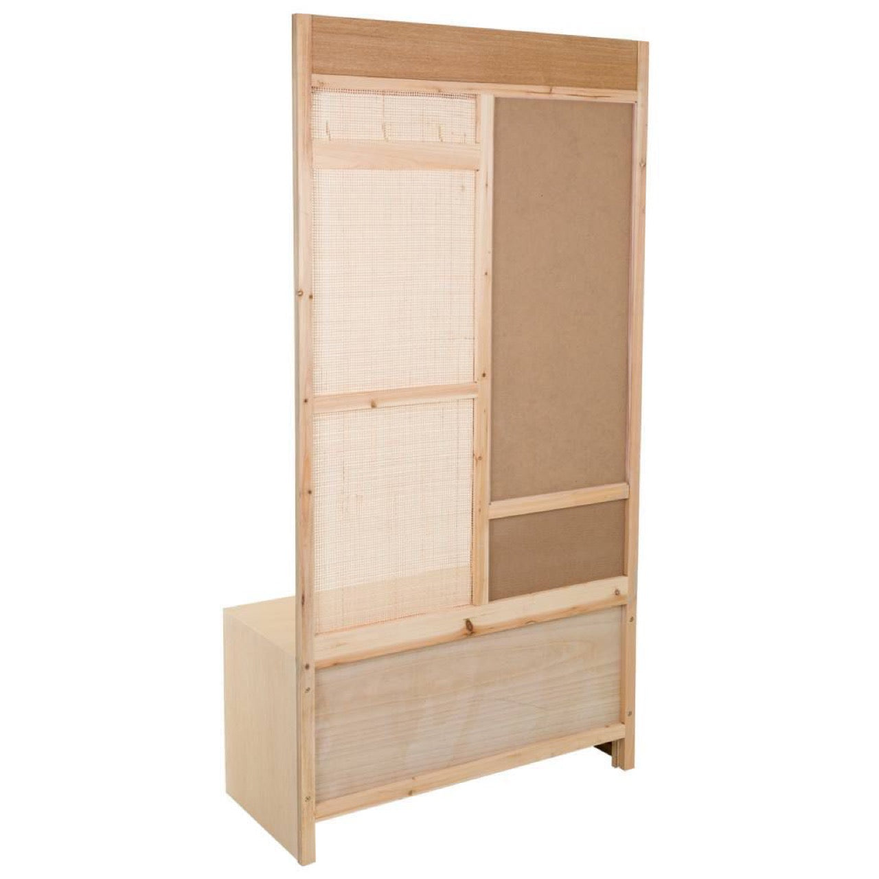 Recibidor Banco de Madera de Ratán y Rejilla - "Trento"