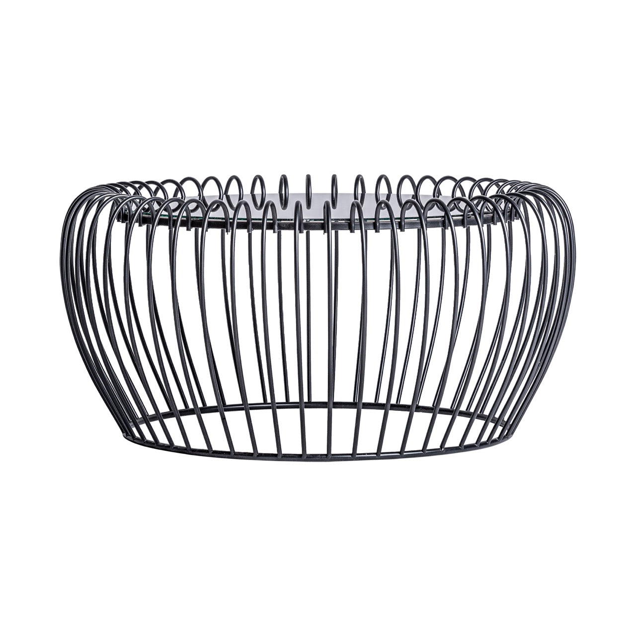 Mesa de Centro de Metal y Cristal Negro - "Moscú - S"