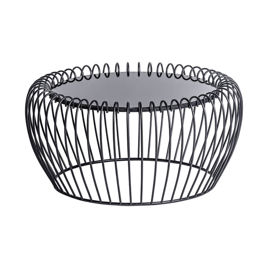 Mesa de Centro de Metal y Cristal Negro - "Moscú-M"