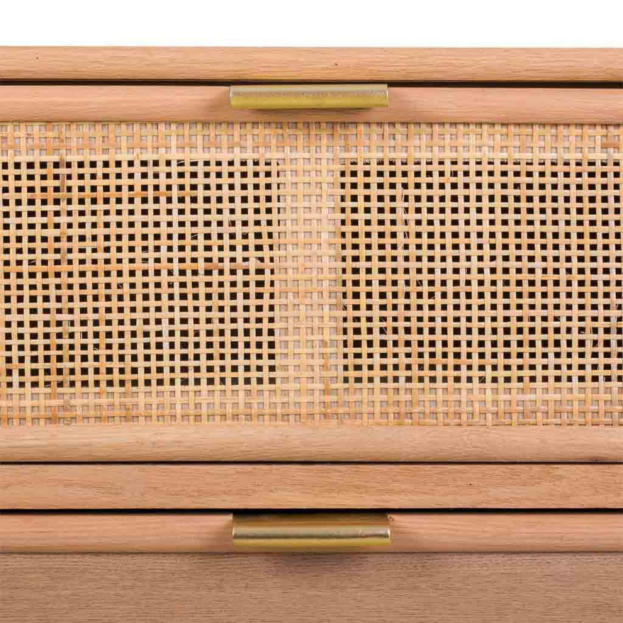 Aparador de Madera Rejilla y Ratán 2P+3C - "Trento"