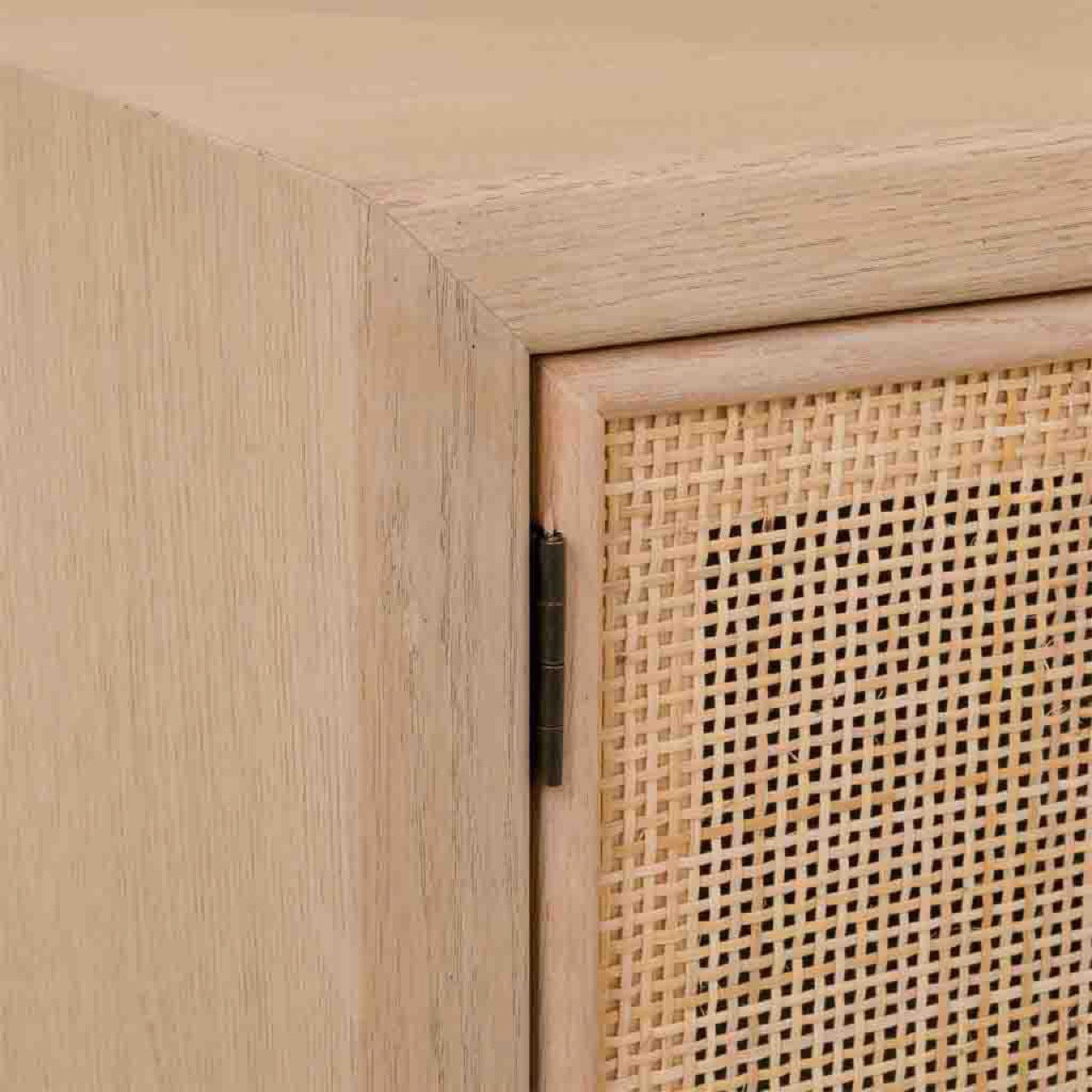 Recibidor Banco de Madera de Ratán y Rejilla - "Trento"
