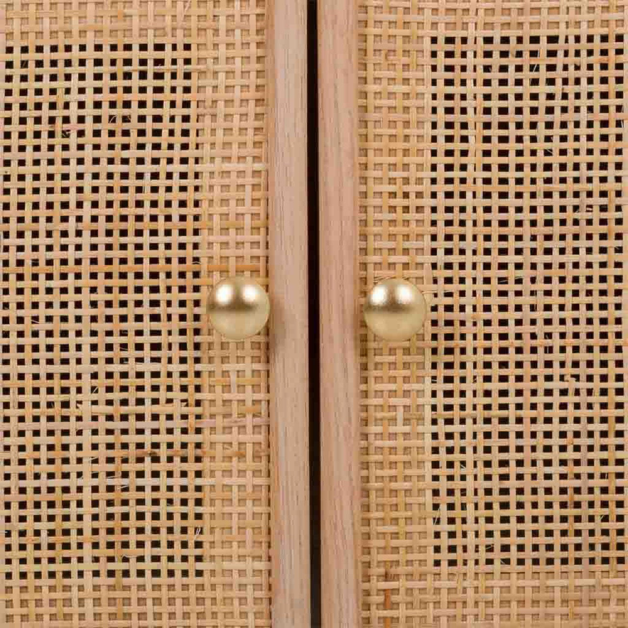 Recibidor Banco de Madera de Ratán y Rejilla - "Trento"