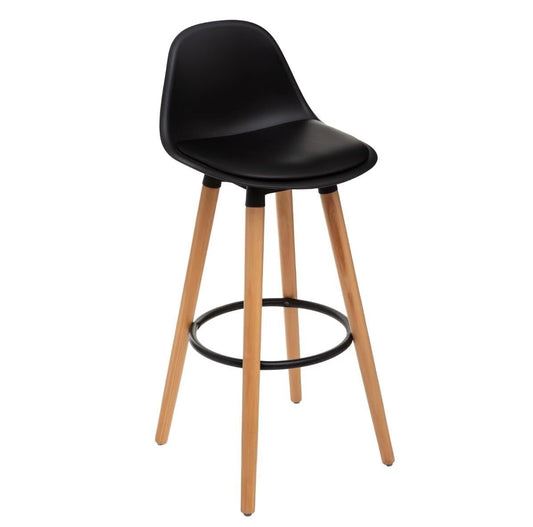 Taburete de Bar de Madera Negro - "Maxon"