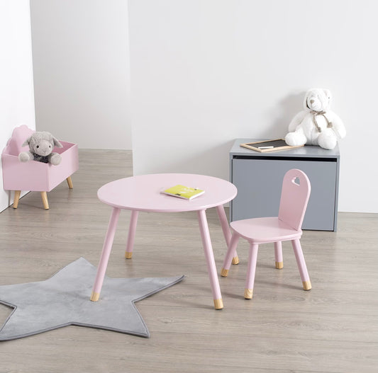 Mesa Infantil Redonda Rosa - "Dulzura"