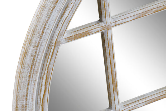 Espejo Redondo Ventana de Madera Blanco - "Nova"