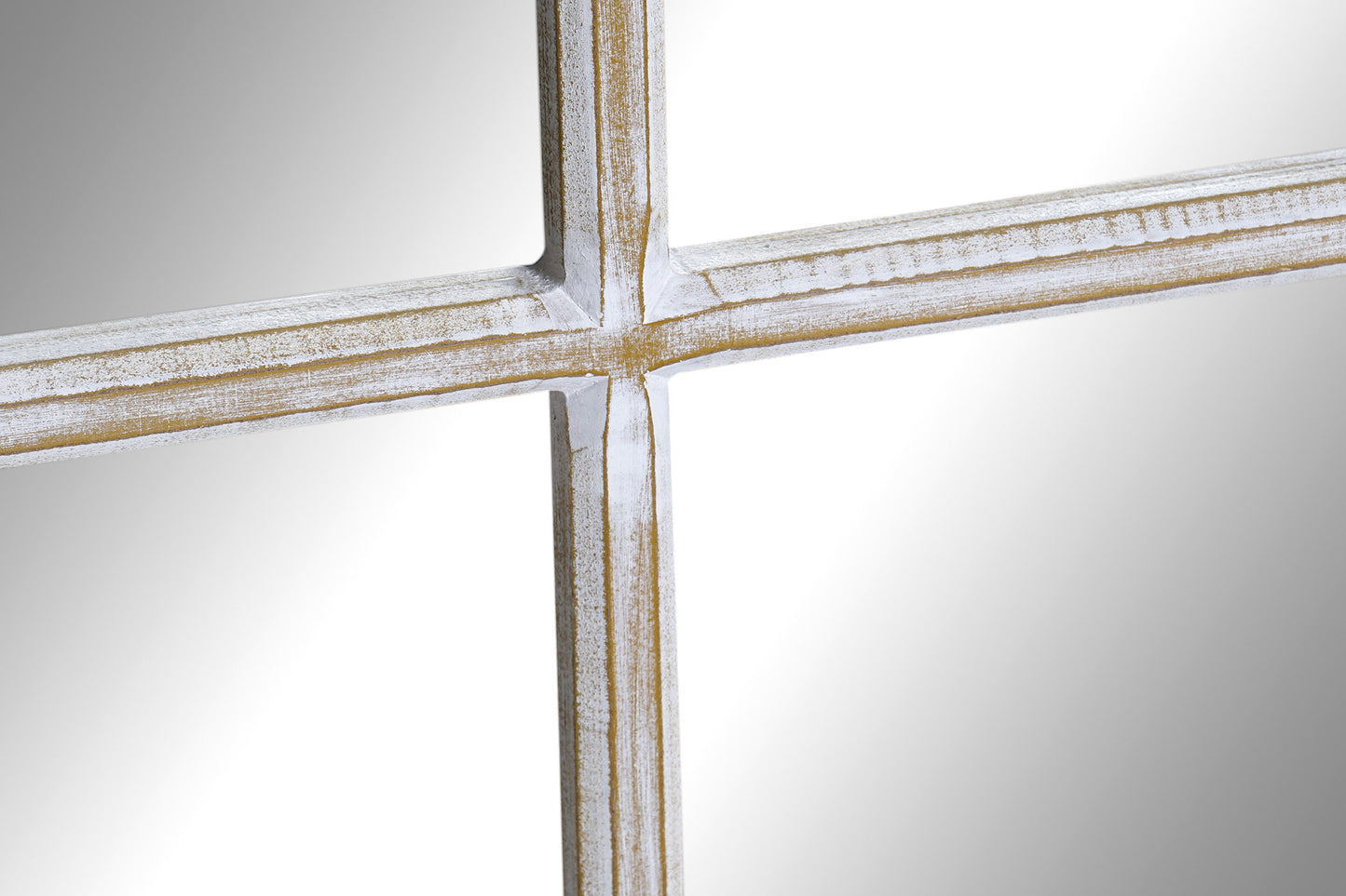 Espejo Redondo Ventana de Madera Blanco - "Nova"