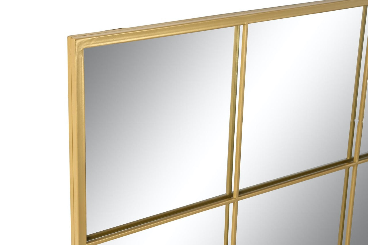 Espejo Ventana "NOE" de Metal Dorado - 90x90cm