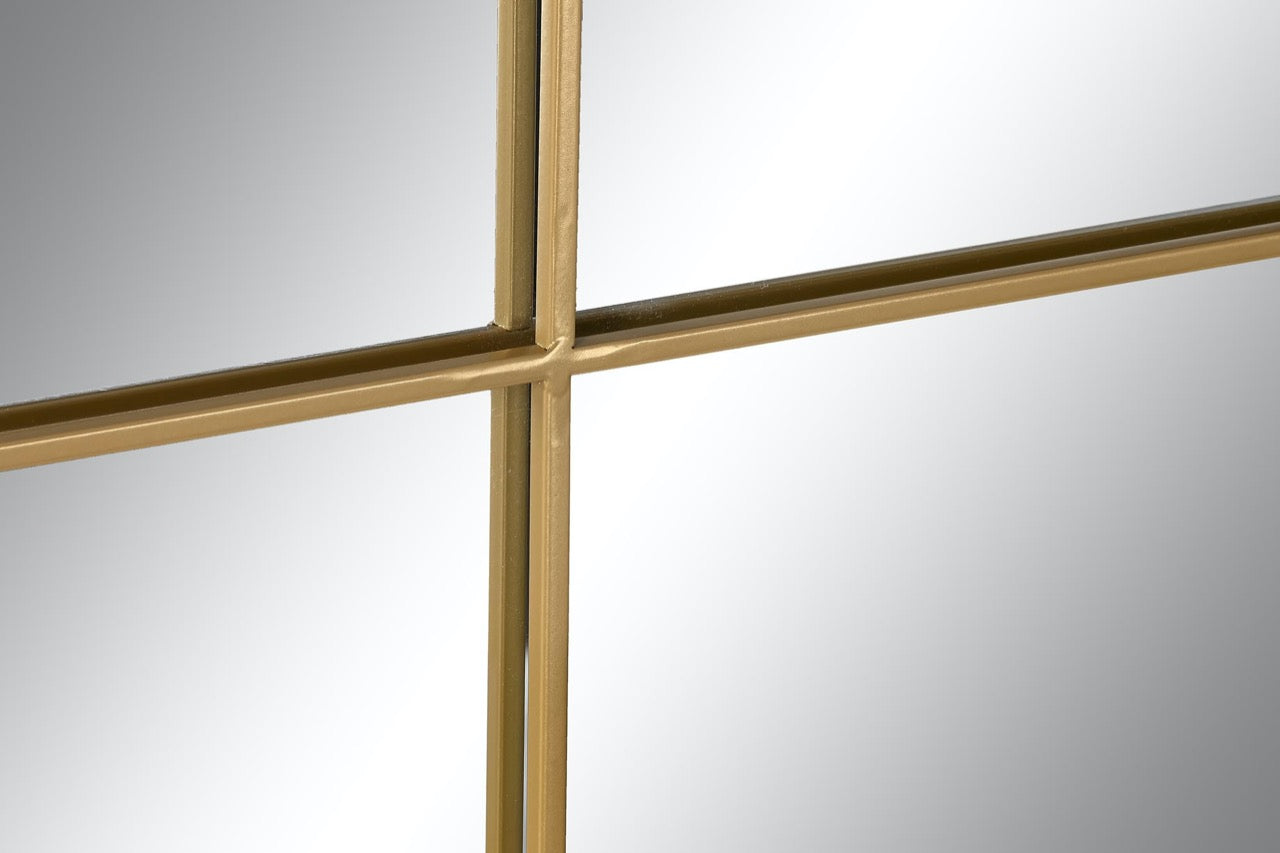 Espejo Ventana "NOE" de Metal Dorado - 90x90cm