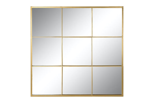 Espejo Ventana "NOE" de Metal Dorado - 90x90cm