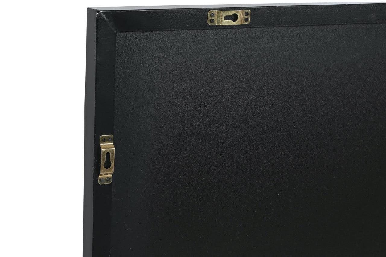 Espejo Desgastado de Metal Negro - "Loft" - 90x120cm