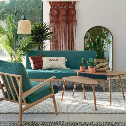 Sillón de Terciopelo Verde y Madera - “Alicante”
