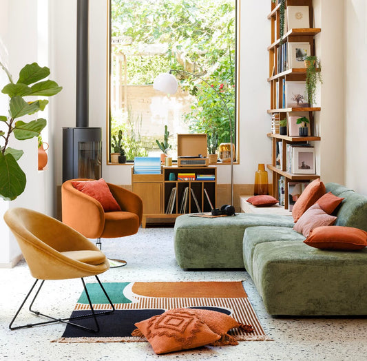 Sillón de Terciopelo Ámbar Terracota - "Edih"