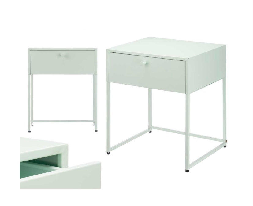 Mesita de Noche de Metal Menta Pastel - “Meta”