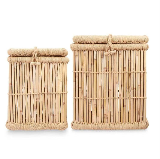 Conjunto de Baúles Cuadrados de Madera y Bambú - “Zanzibar”