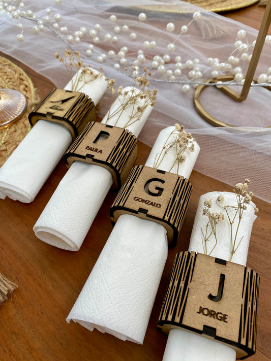 Servilleteros Personalizados Set de 6 unidades + Caja Personalizada