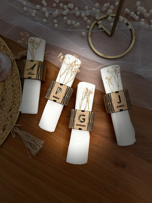 Servilleteros Personalizados Set de 6 unidades + Caja Personalizada