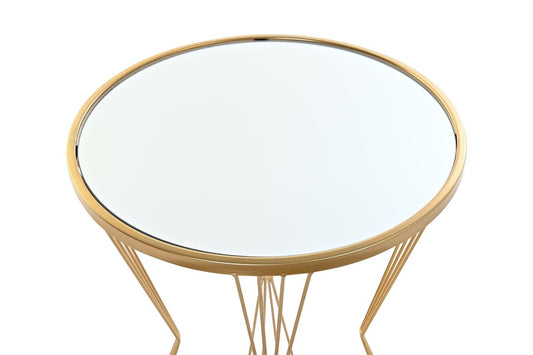 Mesa Auxiliar Dorado de Metal y Espejo - "GLAM"