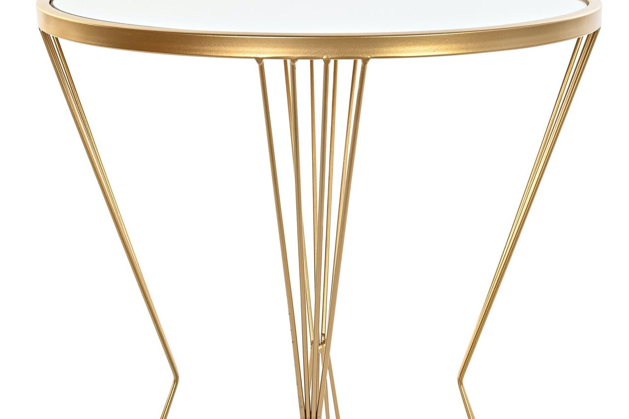 Mesa Auxiliar Dorado de Metal y Espejo - "GLAM"