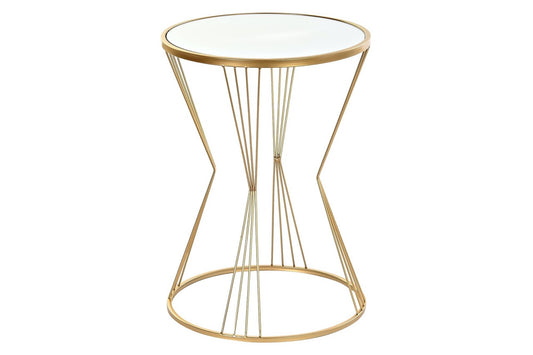 Mesa Auxiliar Dorado de Metal y Espejo - "GLAM"