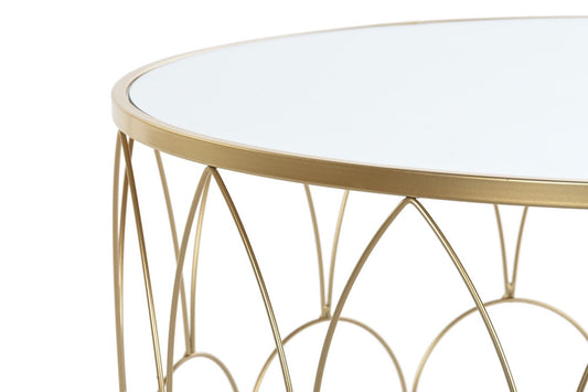 Mesas Auxiliares Doradas de Metal y Espejo - S/2 - "GLAM"