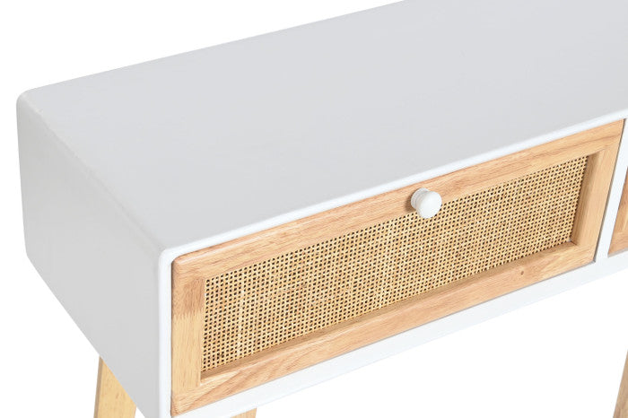 Consola de madera y ratán pawlonia