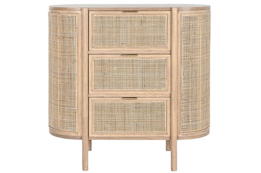 Comoda de Rubberwood y Ratán - "Rubby"