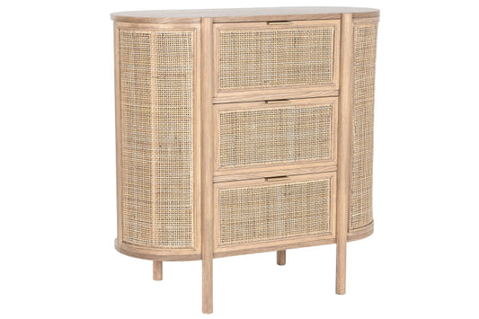 Comoda de Rubberwood y Ratán - "Rubby"