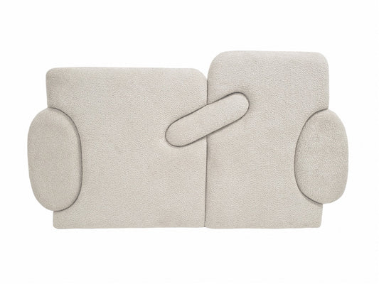 Cabecero de Cama de Rizo Beige - "Contemporáneo"